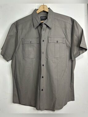 5 for $25🔥Counter Intelligence Grey Button Front Shirt XL